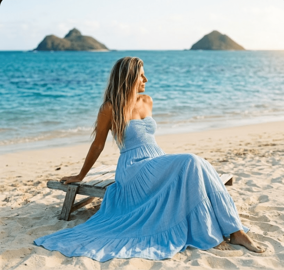 Sea Glass Maxi Dress Large