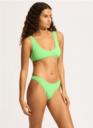 SEAFOLLY Sea Dive High Cut Bikini Bottom - Summer Green - The Salty BabeSwim Bottoms
