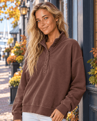 Seaside Button Front Sweatshirt | The Salty Babe