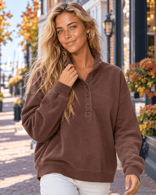 Seaside Button Front Sweatshirt | The Salty Babe