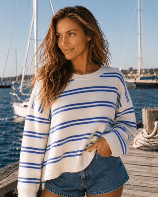 Seaside Stripe Knit Sweater - The Salty BabeSweaters