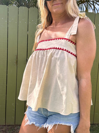 Selena Tie Sleeve Top - The Salty BabeTop