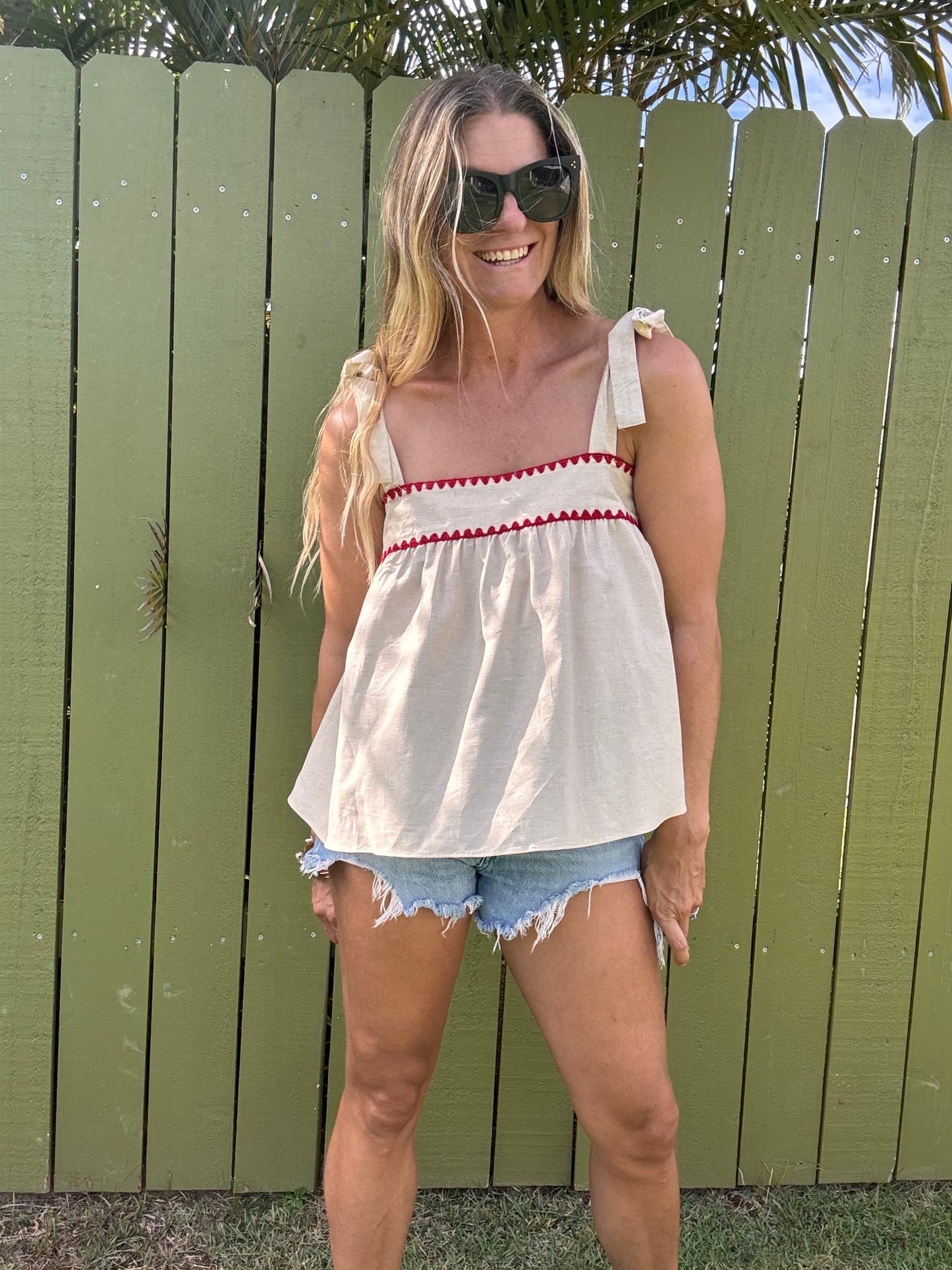 Selena Tie Sleeve Top - The Salty BabeTop