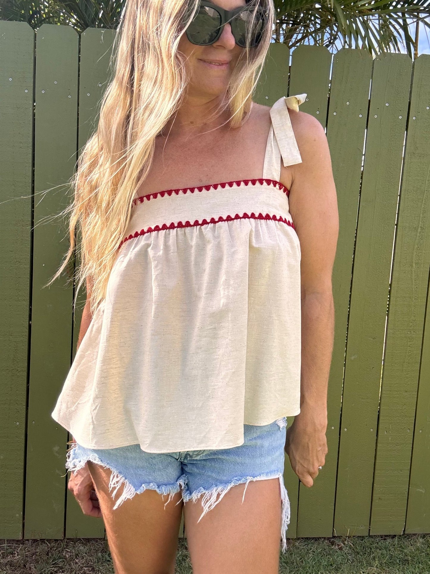 Selena Tie Sleeve Top - The Salty BabeTop