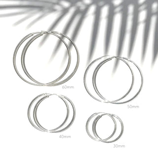 SG 50mm Endless Hoop Earrings - Sterling Silver - The Salty BabeEarrings