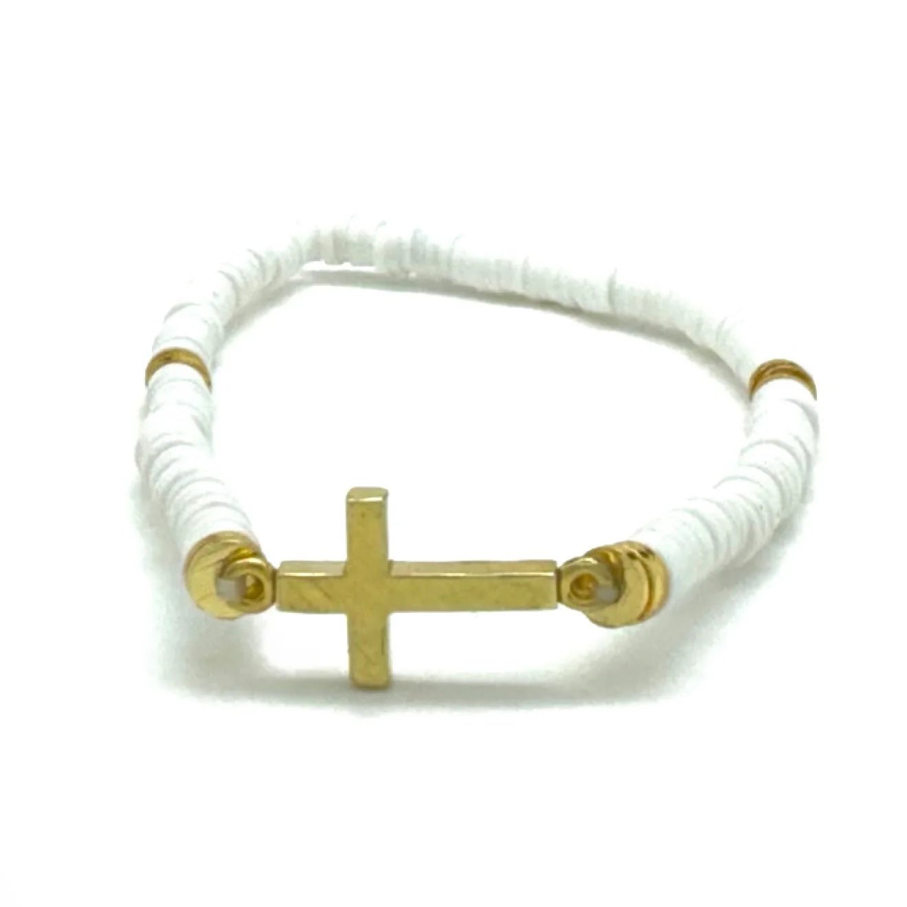 SG Cross Heishi Bracelet - The Salty BabeJewelry