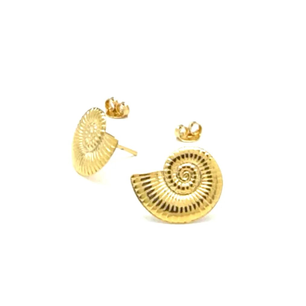SG Medium Nautilus 14K GF post earring - The Salty BabeJewelry