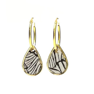 SG Mini Black Palms Teardrop Hoop - The Salty BabeJewelry