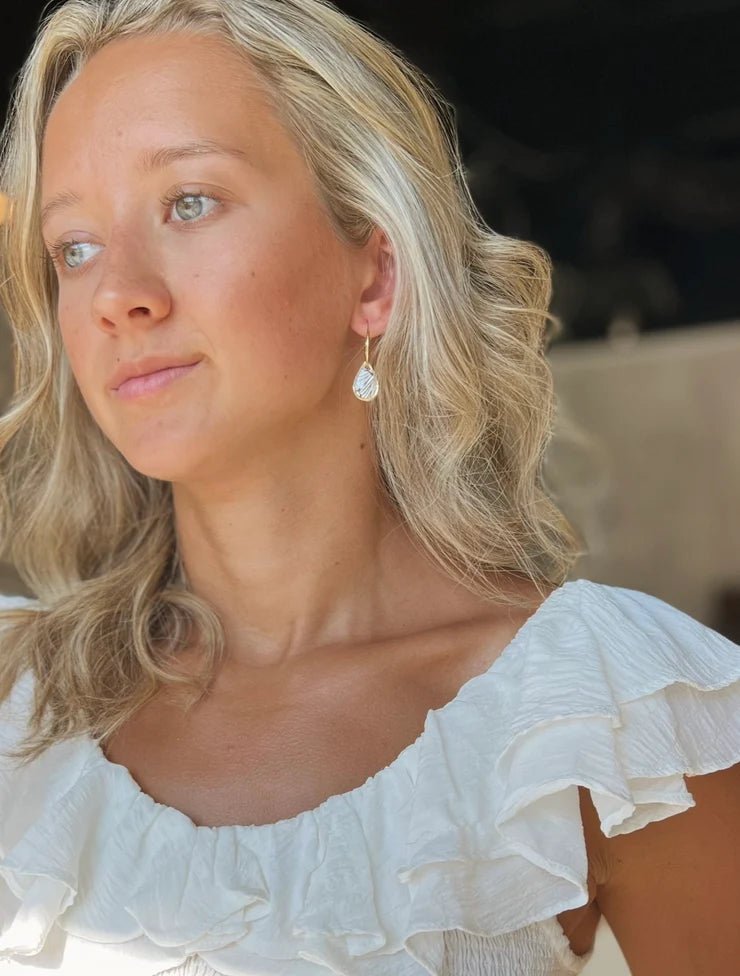 SG Mini Black Palms Teardrop Hoop - The Salty BabeJewelry