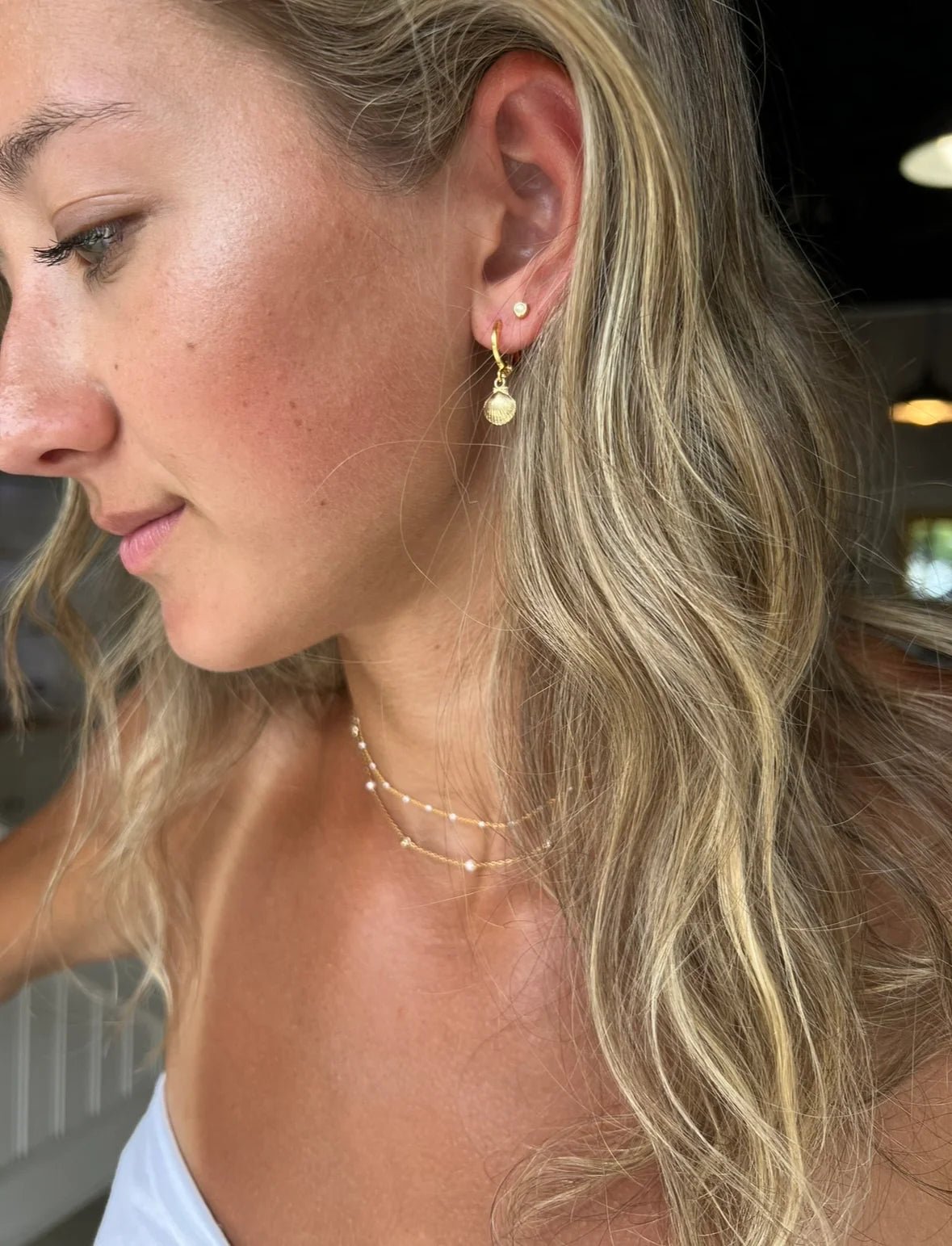 SG Scallop Shell huggie earring - The Salty BabeJewelry