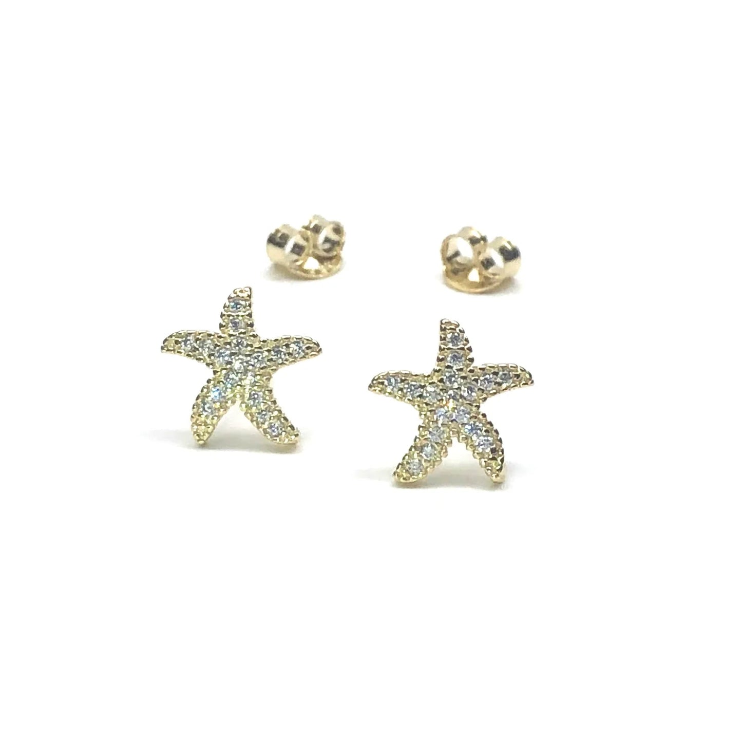 SG Small Pave Starfish stud earring - The Salty BabeJewelry