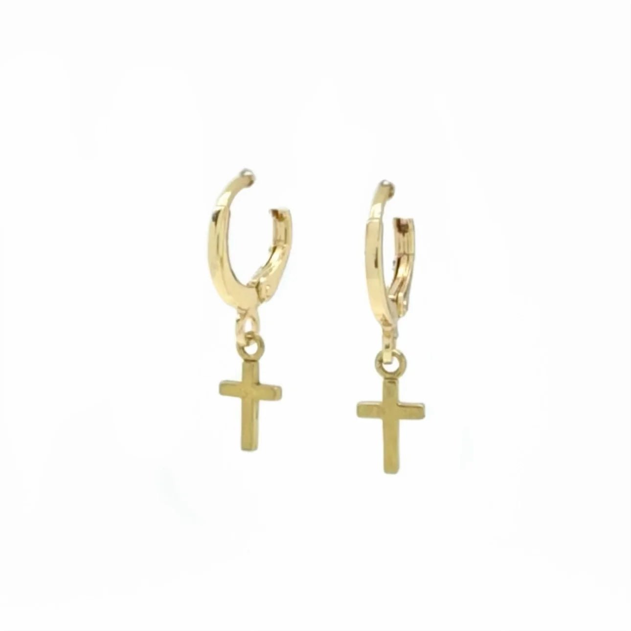 SG Tiny Cross Gold Huggie Earring - The Salty BabeEarrings
