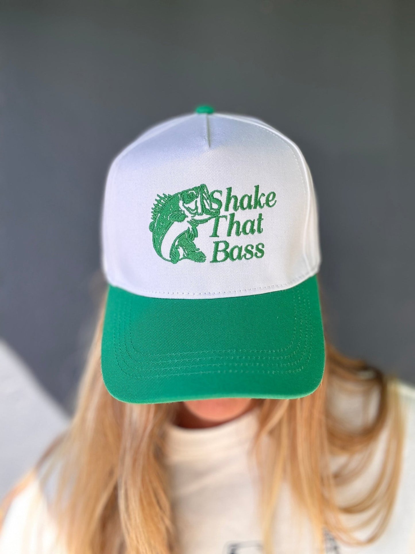 Shake That Bass Trucker Hat - Green Two Tone - The Salty BabeHats