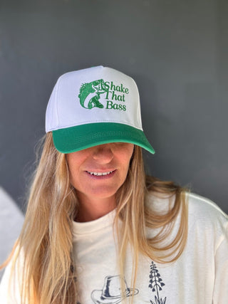 Shake That Bass Trucker Hat - Green Two Tone - The Salty BabeHats