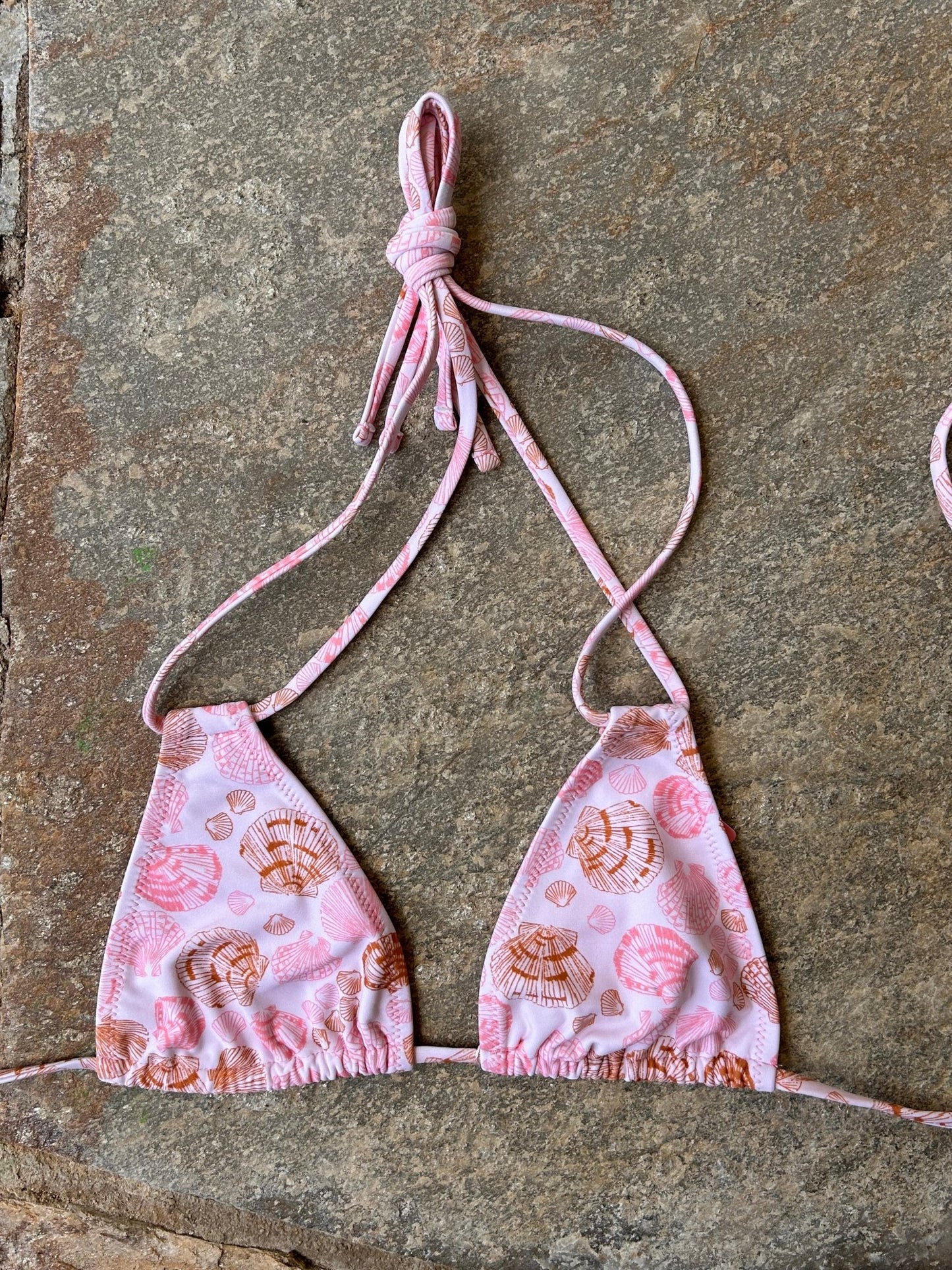 Shell Print split halter bikini top - The Salty BabeSwim Tops