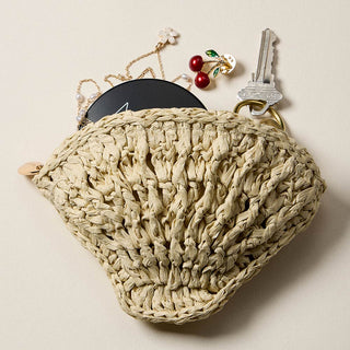 Shell Raffia Pouch Bag - The Salty BabePouch
