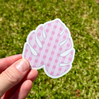 Shelloha Treasures Shelloha Stickers in Pink Palaka Monstera (3 inch) | The Salty Babe
