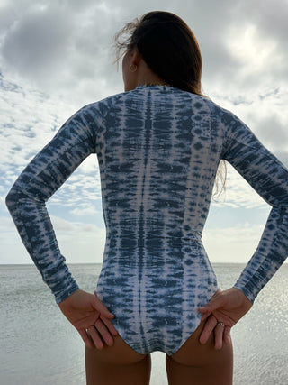 Siren Long Sleeve Surf Suit - Tide Dye Indigo - The Salty BabeOne Piece Swimsuits