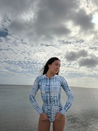 Siren Long Sleeve Surf Suit - Tide Dye Indigo - The Salty BabeOne Piece Swimsuits