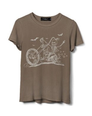 Skeleton Riding washed tee - The Salty BabeGraphic Tee Shirts
