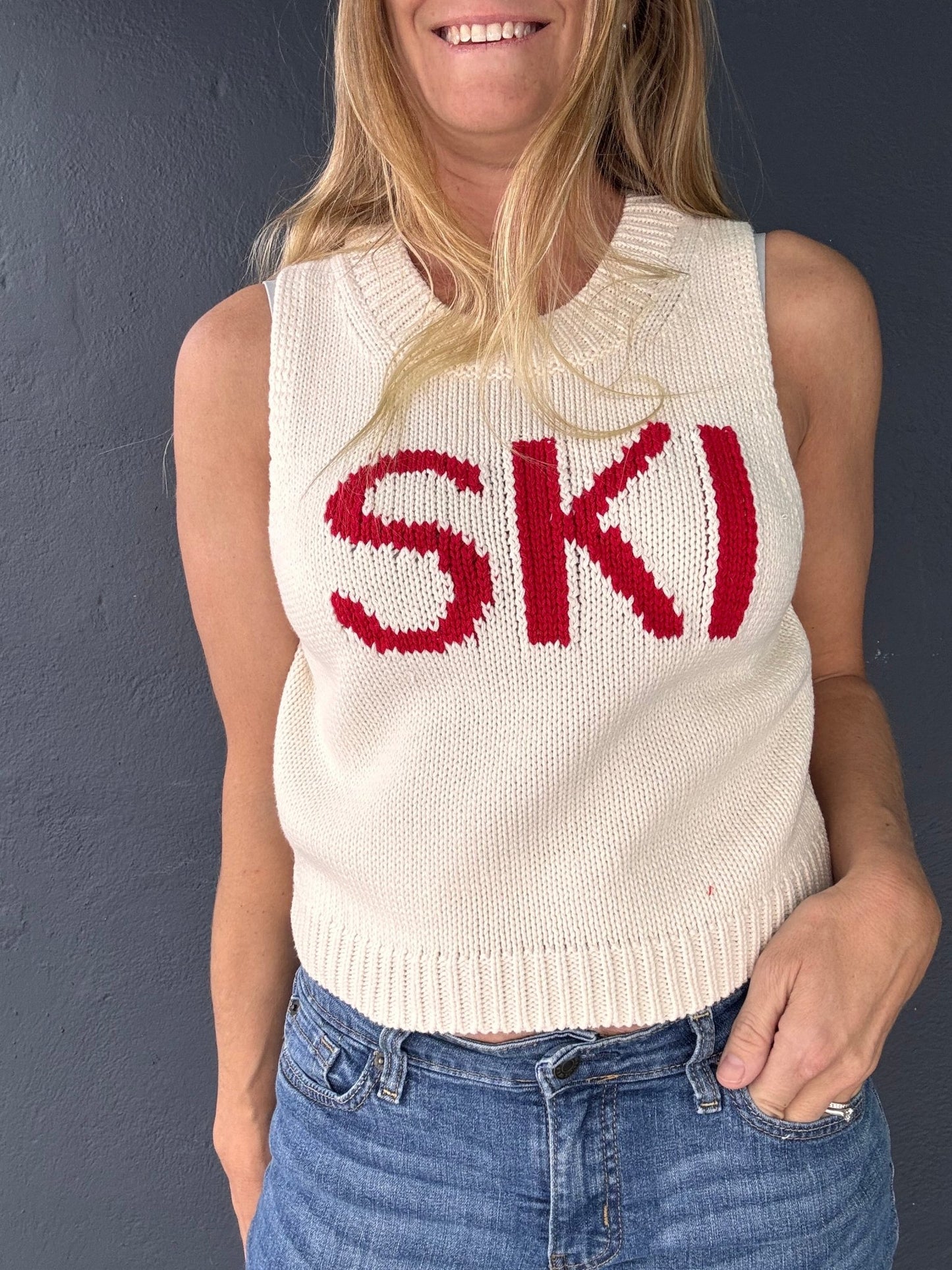 SKI knit sweater tank - The Salty BabeTank Tops
