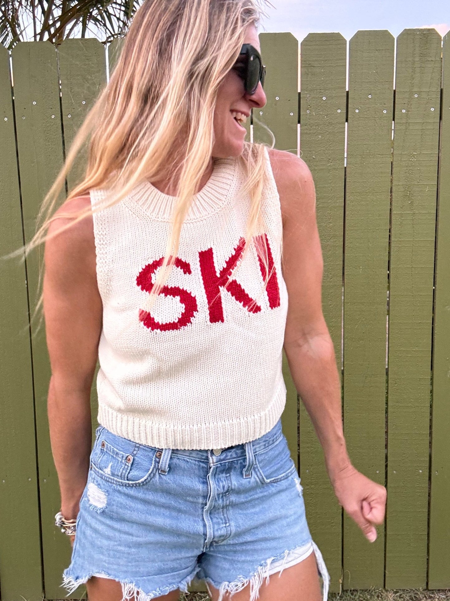 SKI knit sweater tank - The Salty BabeTank Tops