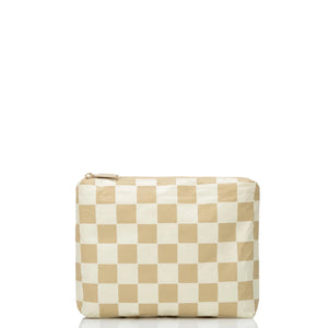 ALOHA COLLECTION Small Checkmate pouch-Cream/Dune