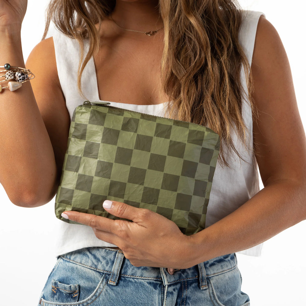 ALOHA COLLECTION Small Checkmate pouch-Limu/Olive