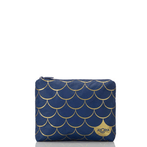 ALOHA COLLECTION Small Mermaid pouch-Gold/Navy