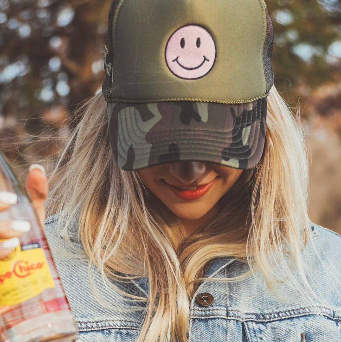 Smiley Camo trucker hat - The Salty BabeHats