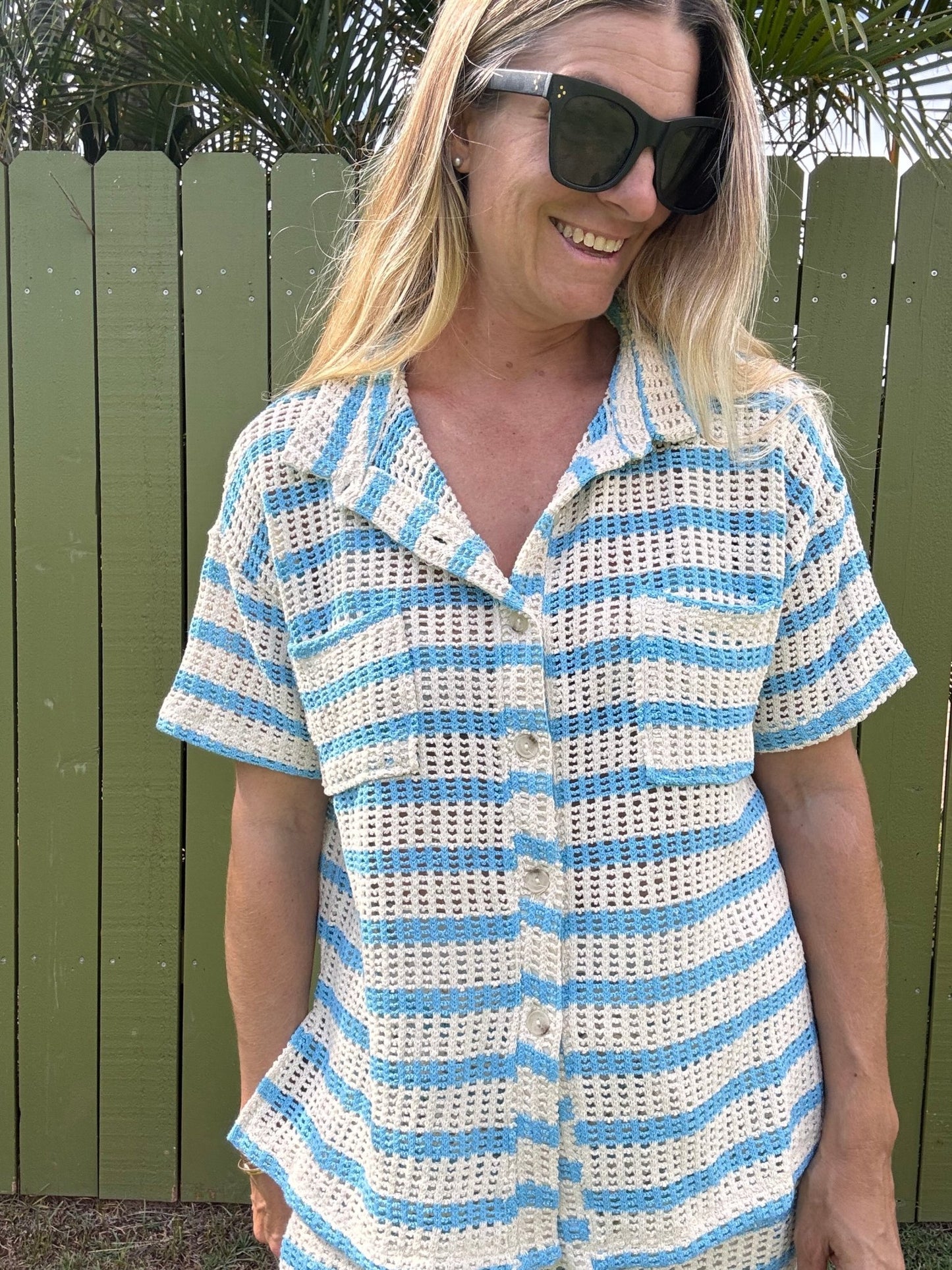 Soft Tides Crochet Shirt - The Salty BabeTop