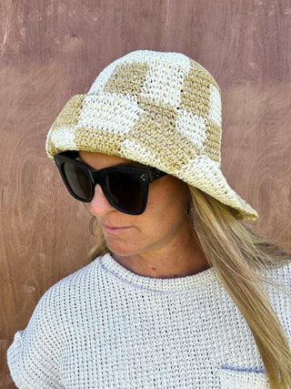Soleil Checkered Bucket Hat - The Salty BabeHats