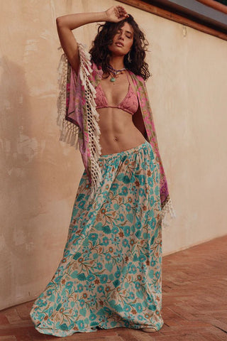 SPELL Goldie Maxi Skirt - Lagoon - The Salty BabeSkirts
