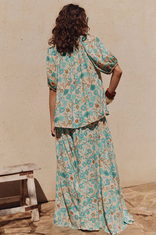 SPELL Goldie Maxi Skirt - Lagoon - The Salty BabeSkirts