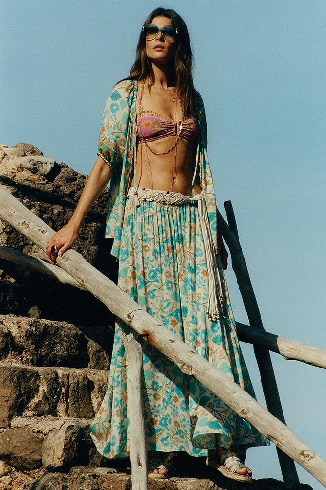 SPELL Goldie Maxi Skirt - Lagoon - The Salty BabeSkirts