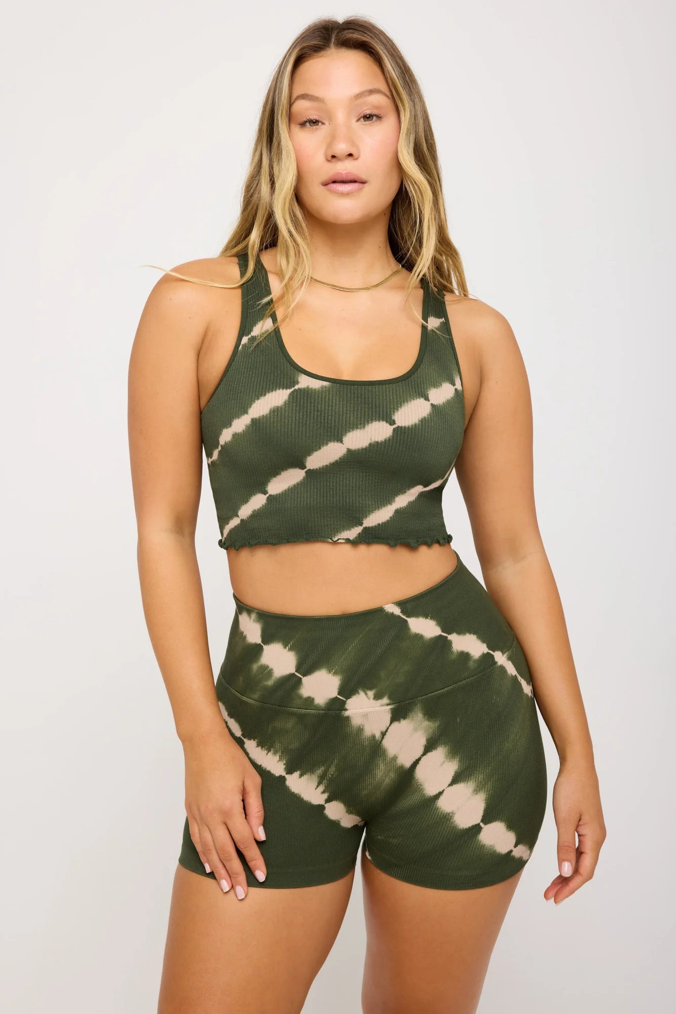 SPIRITUAL GANGSTER Amor Tie Dye crop tank - loden tie dye - The Salty BabeTop