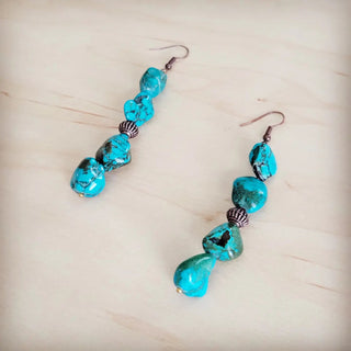 Stacked Turquoise and Copper Earrings - The Salty BabeJewelry
