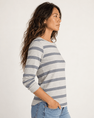 Stacy Top - Grey Multi Stripe | The Salty Babe