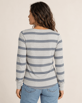 Stacy Top - Grey Multi Stripe | The Salty Babe