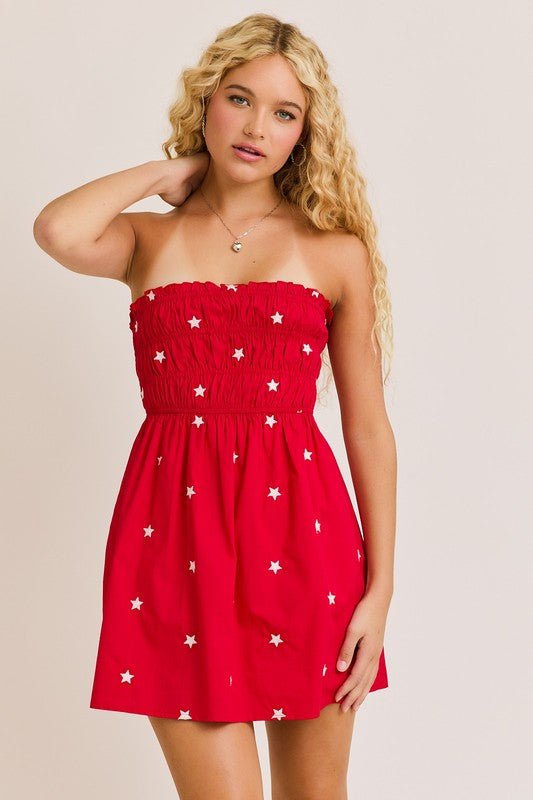 Starry Night Red Mini Dress - The Salty BabeDresses