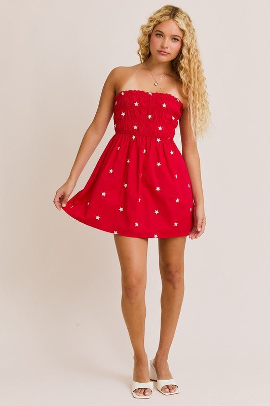 Starry Night Red Mini Dress - The Salty BabeDresses