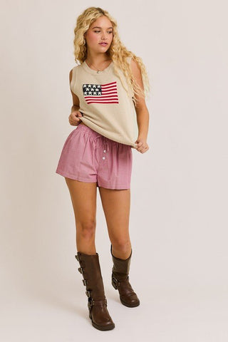 Stars & Stripes Sleeveless Sweater - The Salty BabeTop