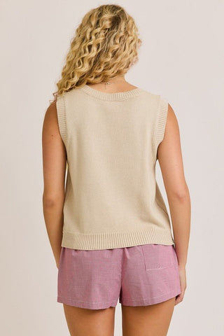 Stars & Stripes Sleeveless Sweater - The Salty BabeTop