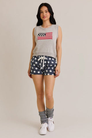 Stars & Stripes Sleeveless Sweater - The Salty BabeTop