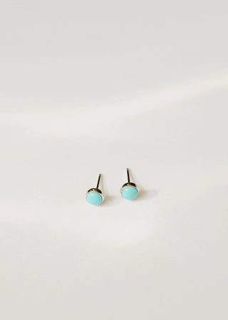 Sterling Silver & Kingman Turquoise Stud Earrings | The Salty Babe