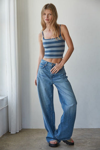 Striped Seamless Reversible Cami - The Salty BabeTop