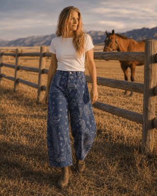 Sundance Paisley Pants-Navy - The Salty BabePants