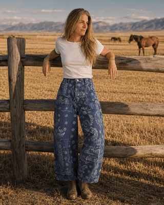 Sundance Paisley Pants-Navy - The Salty BabePants