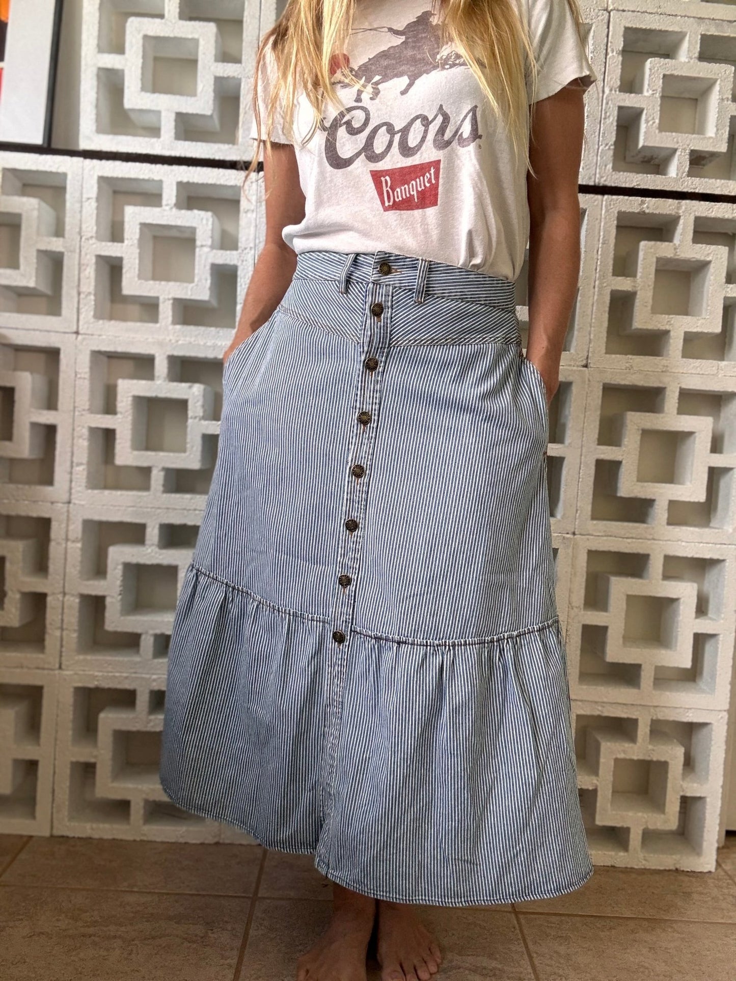 Sunday Stripe Midi Skirt - The Salty BabeSkirts