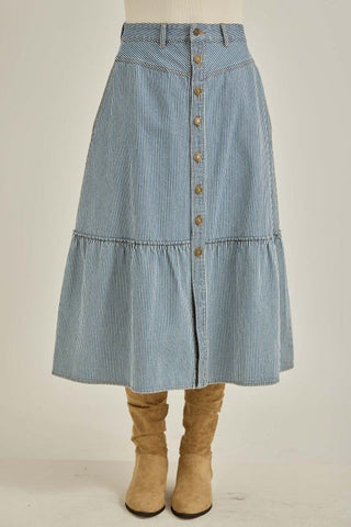 Sunday Stripe Midi Skirt - The Salty BabeSkirts